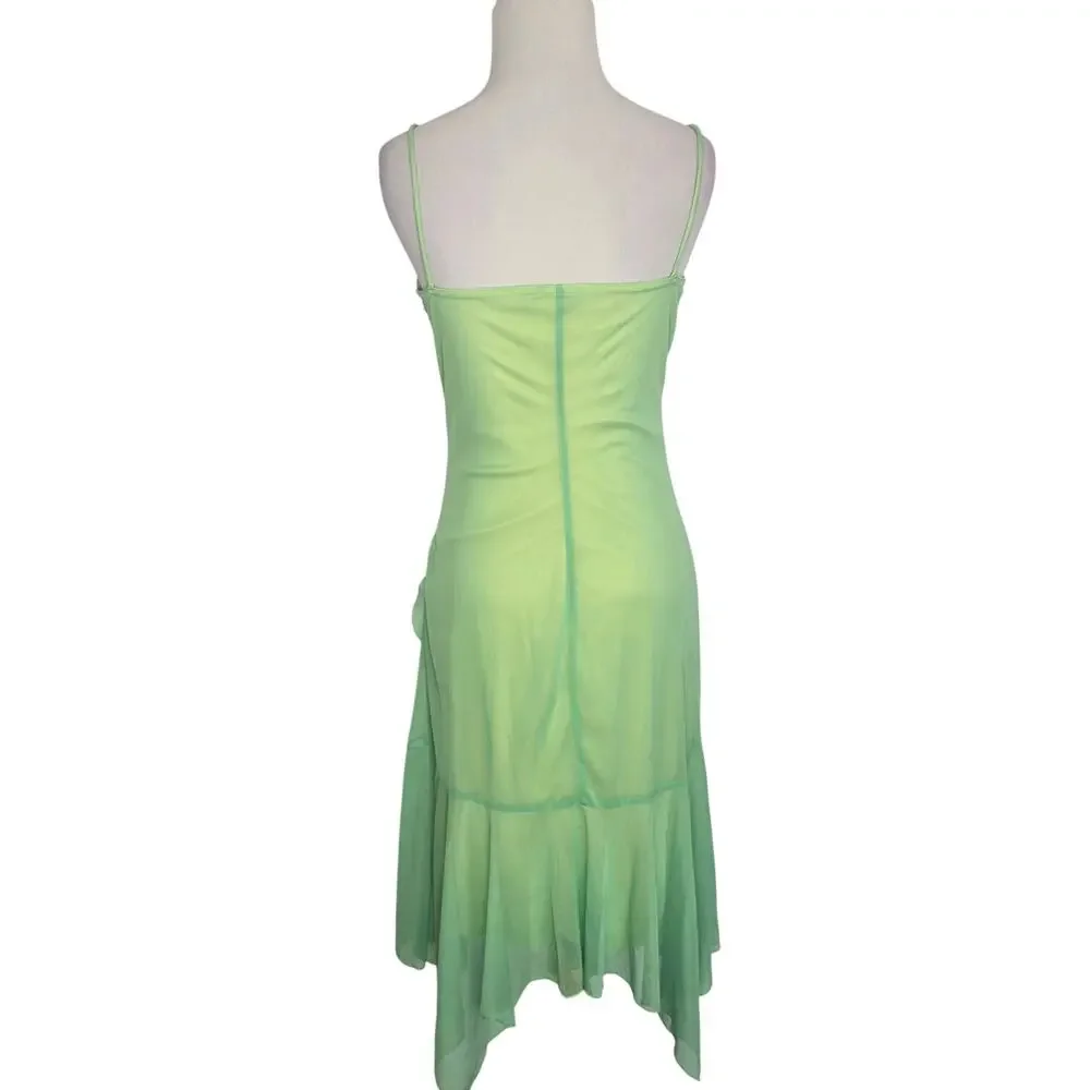 Vintage Y2K Babydoll Fairy Mesh Dress Prom Beaded City Triangles Women Small - Picture 3 of 15